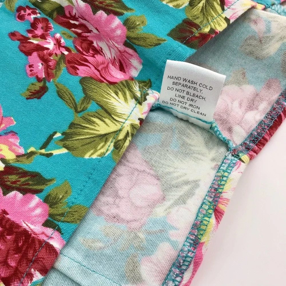 GI7 Blue Floral Print Underwire Crop Top Size Medium - Picture 6 of 9